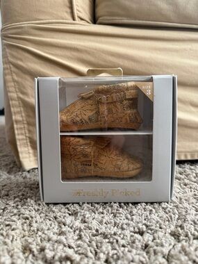 Freshly Picked Texas Tan Map-Print Baby Moccasins